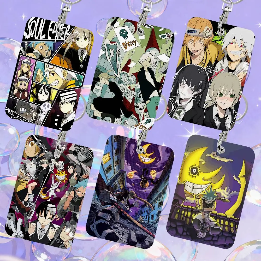 Soul Eater 1 Card Holder, Leather Card Storage Box, Key Chain, Access Tag Holder, ID Card Holder, Key Chain