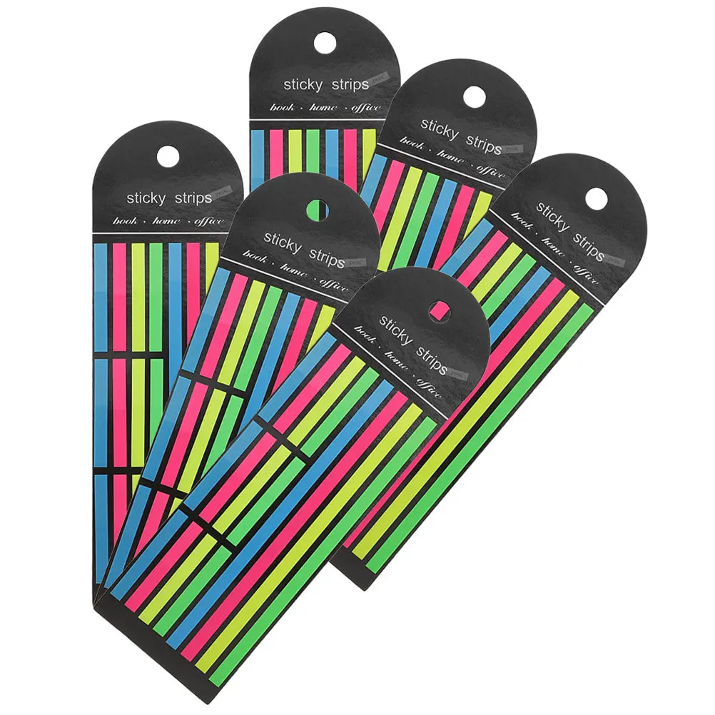 6Pcs Fluorescent Reading Strips Transparent Colorful Highlighter Tape for Guided Reading Kids Beginners Book Annotation Page