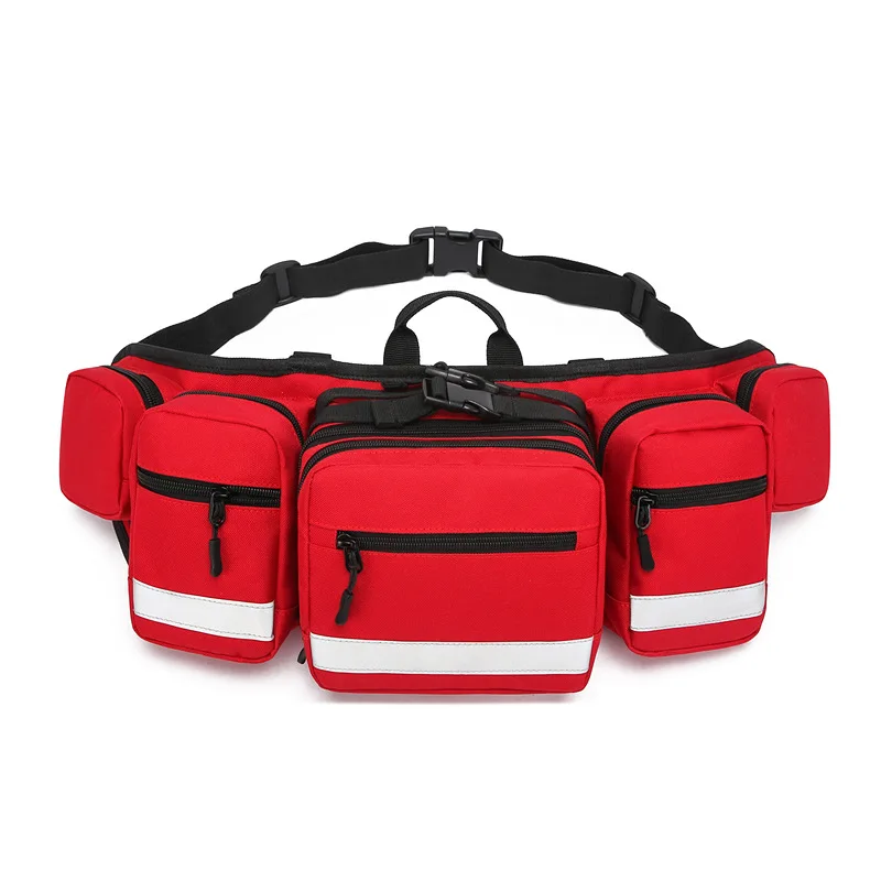 First Aid Fanny Pack Medical Storage Red Travel Rescue Waist Bag Empty Pouch Compact Survival Medicine Pocket Shoulder Bag