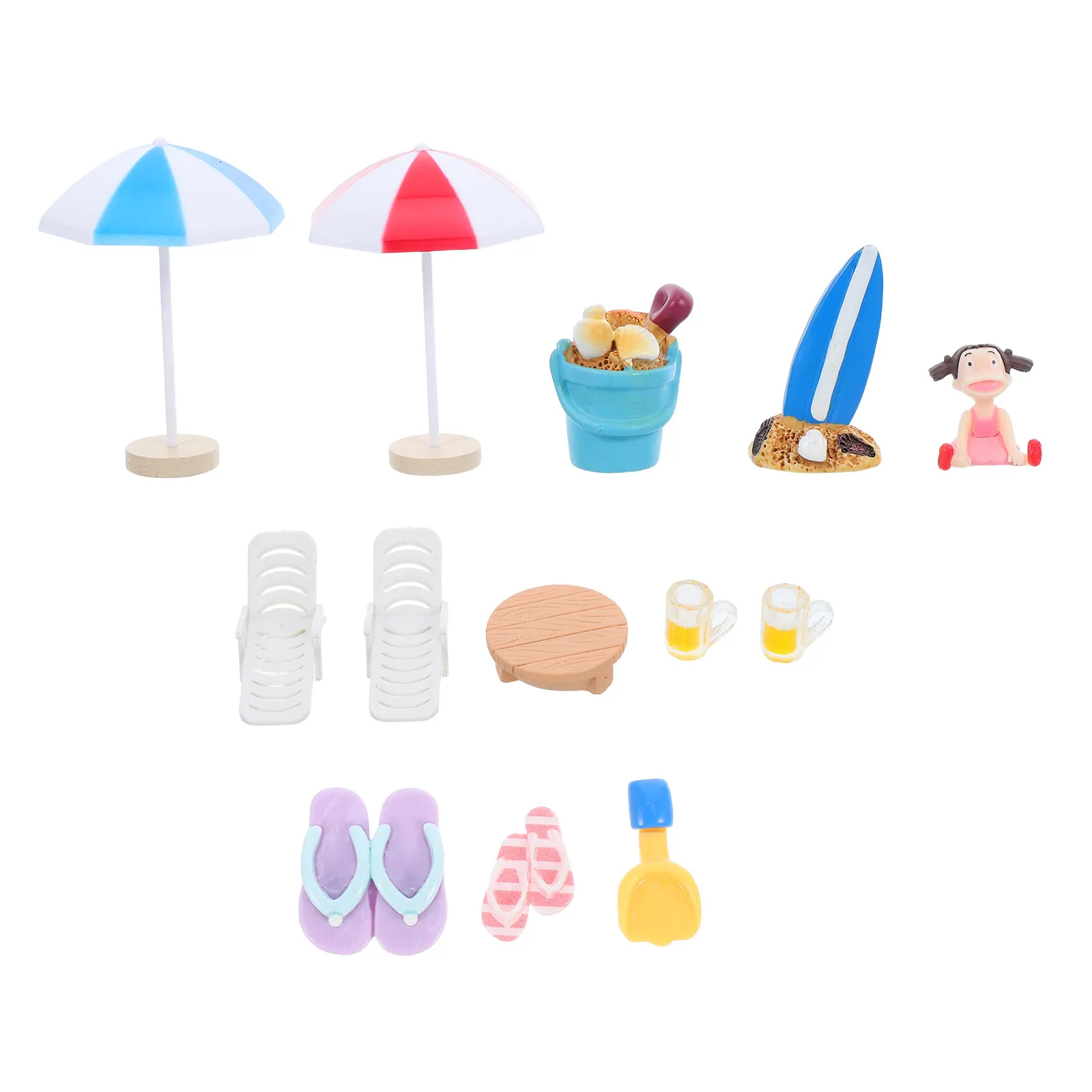

13Pcs Miniature Beach Decoration Resin Plastic Summer Dollhouse Accessories DIY Craft Coastal Theme Decor Party Supplies