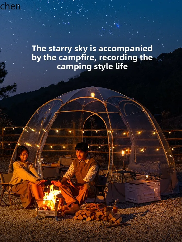 PYH Outdoor House Spherical Transparent Tent Outdoor Winter Windproof Warm Camping Free Setup