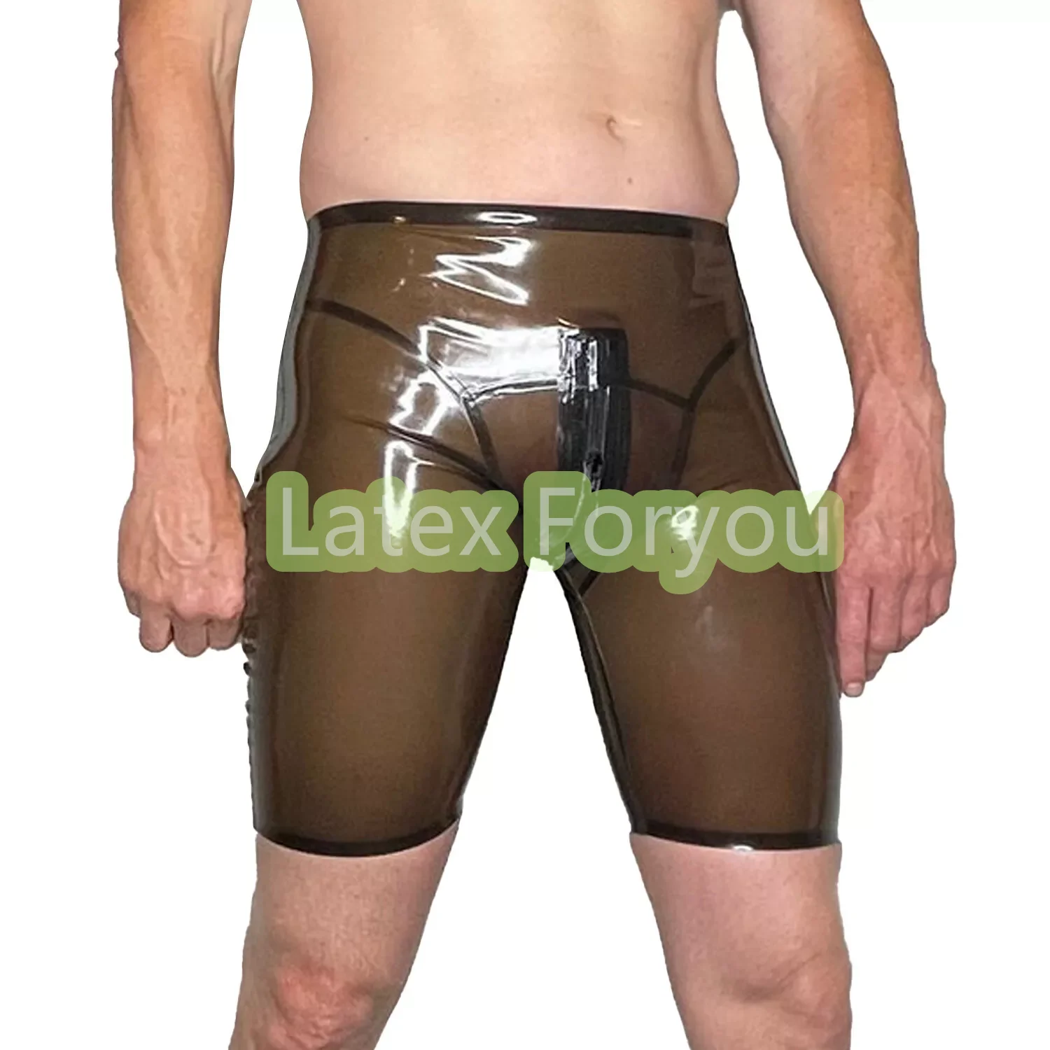 

Нижнее белье из натурального латекса ручной работы, облегающие шорты, прозрачные черные с молнией в промежности, карнавальный костюм различных цветов