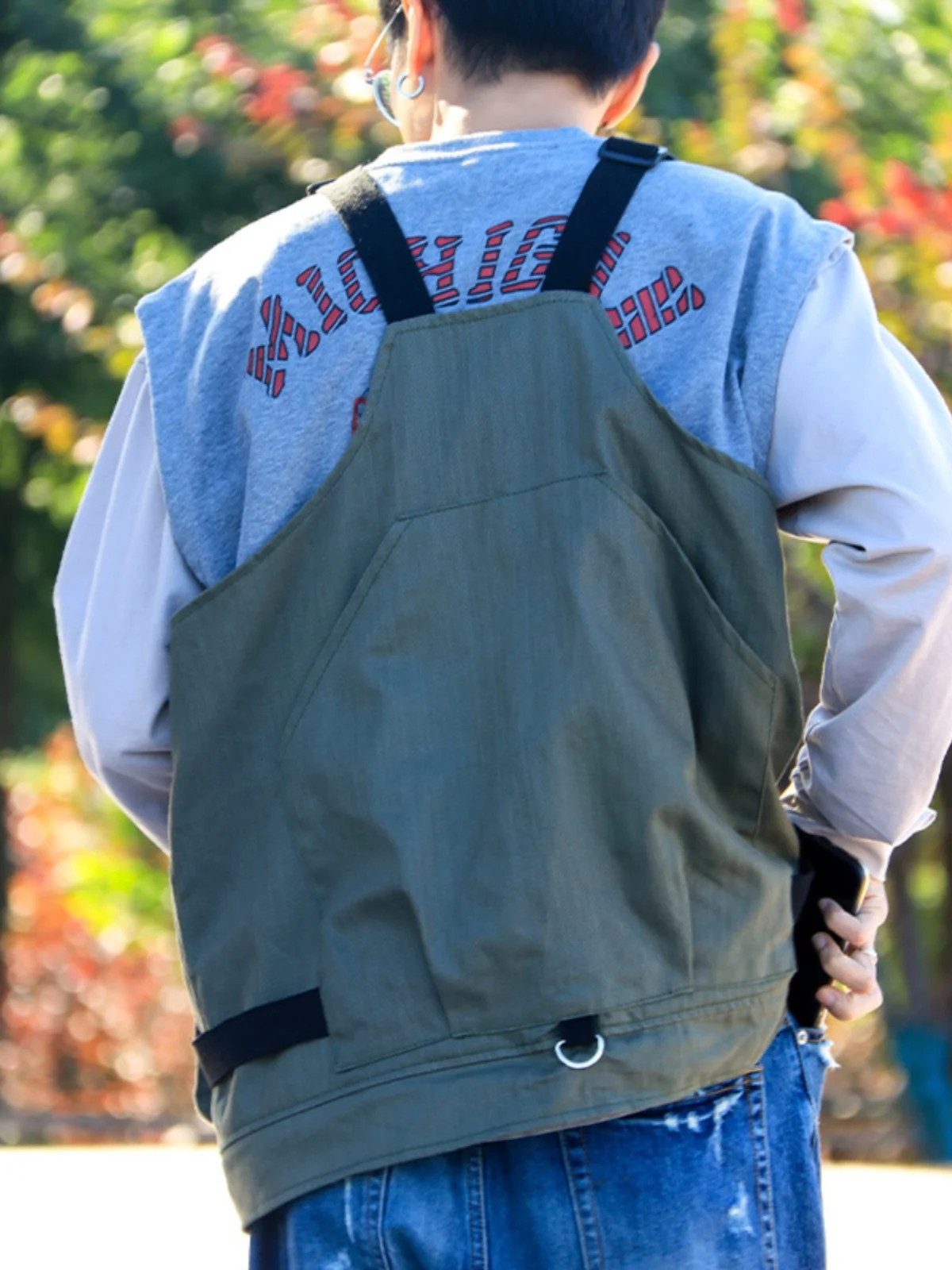 

Мужской жилет Outdoor Cam, весенне-осенняя модная многоэтажная сменная сумка через плечо, уличный альпинистский пикник