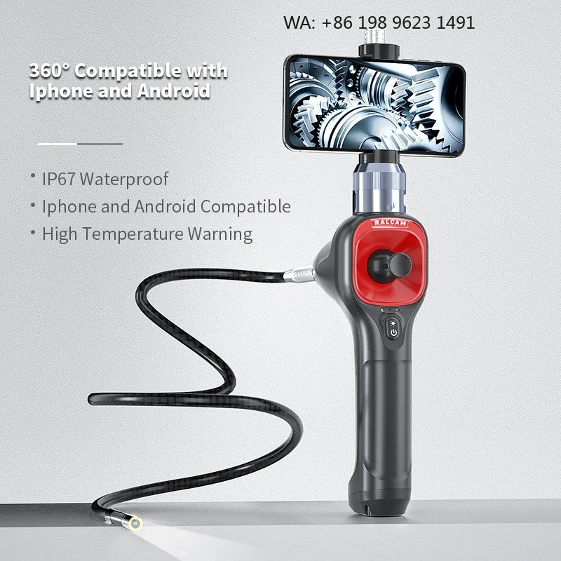 8MM Dual  Borescope 1080P Two-way Articulating Industrial Pipeline Inspection Tool