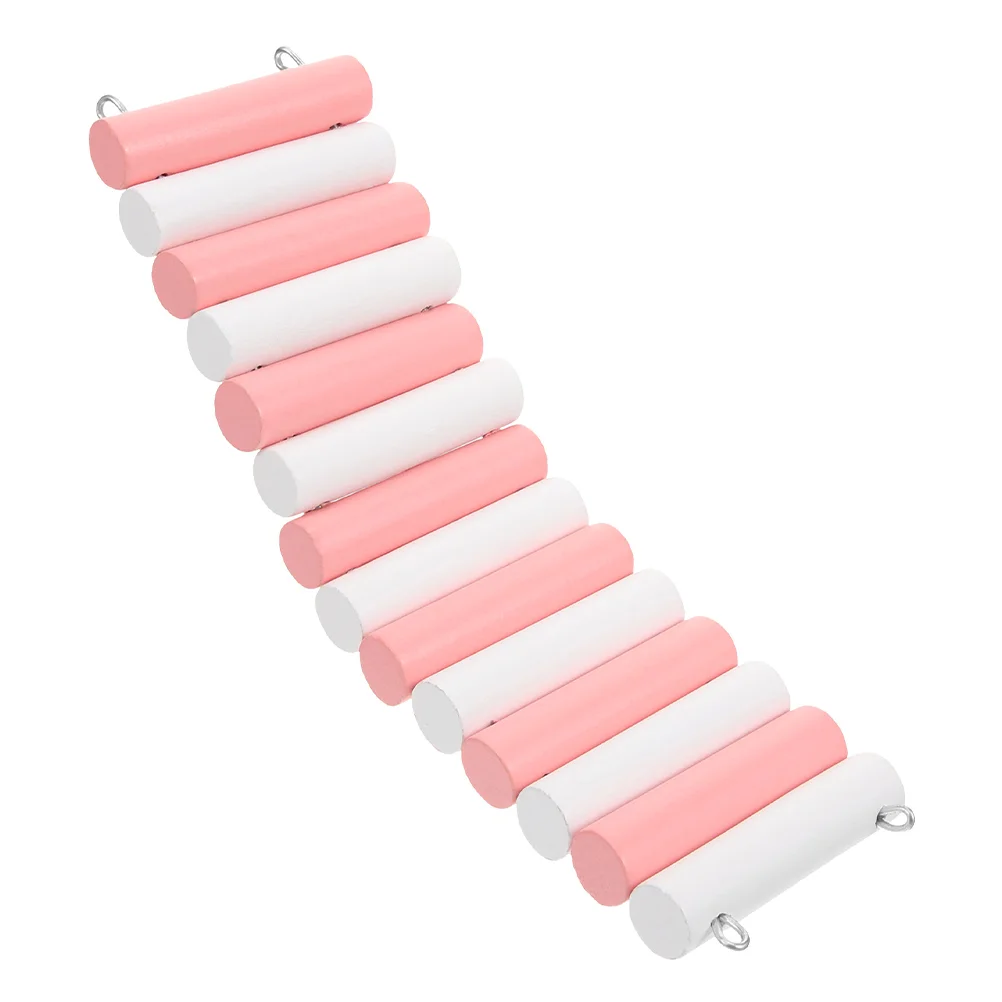 Hamster Pet Wooden Ladder Bendable Bridge Toy Rat Climbing Toys Arch Furniture Pink Jumping Platform