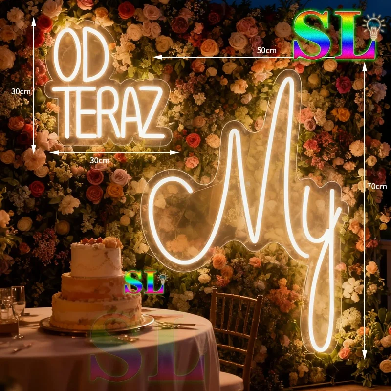 مخصص od الآن بلدي ضوء النيون LED النيون تسجيل 70x50 سنتيمتر/30x30 سنتيمتر od الآن علامة بلدي لحفل زفاف عيد ميلاد غرفة ديكور المنزل