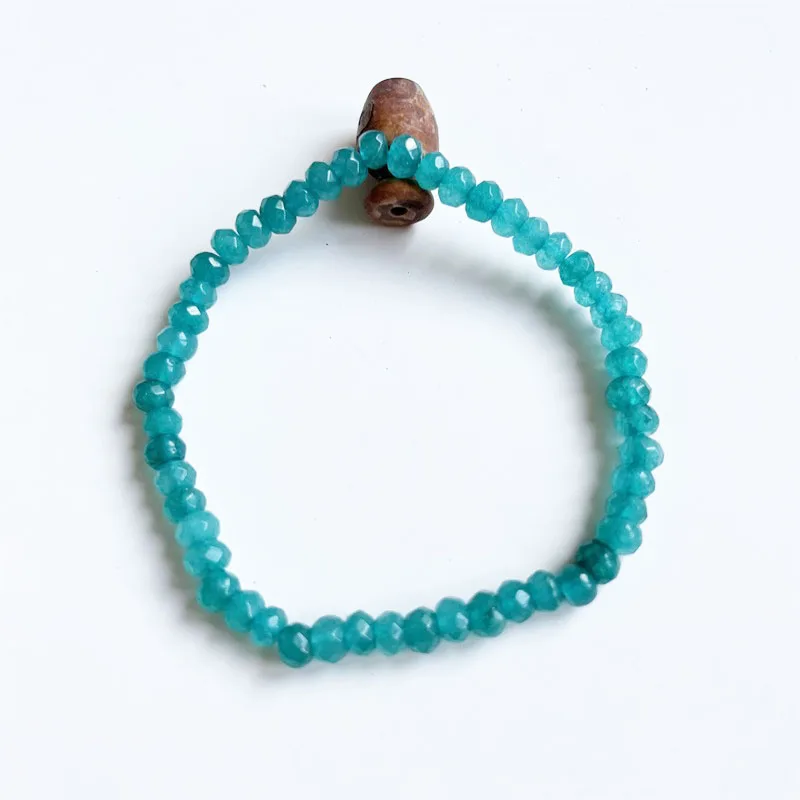 4*6MM Faceted Amazonite Bracelet with Deep Blue Color Women Men Natural Stone Bead School Student Friend Jewelry