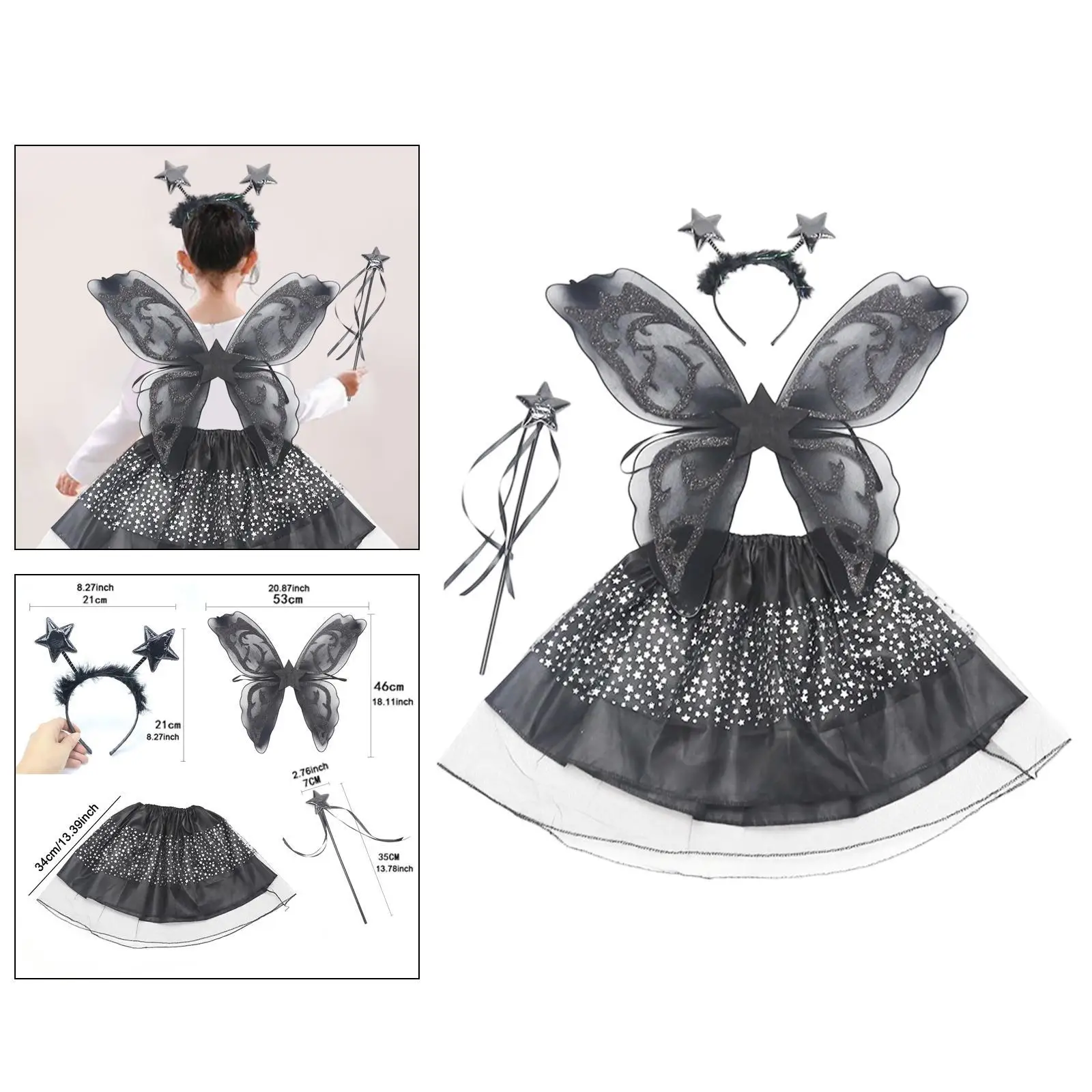 

Tutu Skirt Set Angel Wing Child Halloween Cosplay Costume for Birthday Party