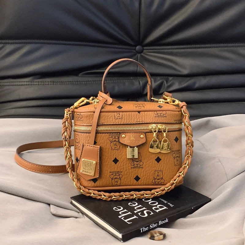 Borsa a tracolla con cerniera in pelle di nuova stilista per donna - Borsa a tracolla classica ed elegante con borsa a tracolla