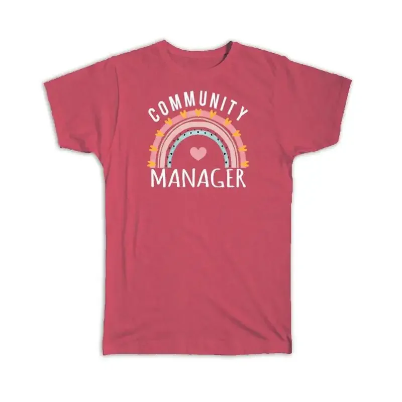 For Best Community Manager Cute Art Print Hearts Occupation T shirt