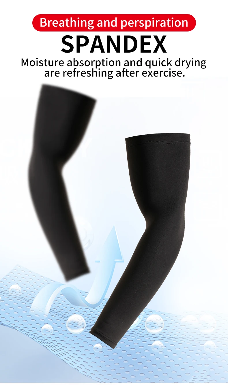 Herren Übergrößen Eisseide Armstulpen, UV-Schutz Rutschfeste Kühlende Ärmel für Sport Radfahren Basketball Outdoor – Detail 6