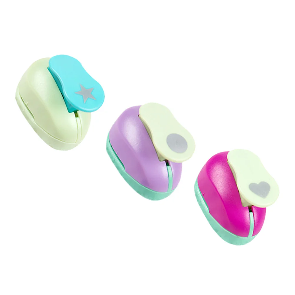 

3pcs Diy Paper Punch Craft Tool Round Heart Star Pattern For Scrapbooking Gift Wrapping Memory Albums Kraft Paper Decorations