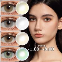 Magister Natural Color Contact Lenses with Diopters (-1.00~-8.00) Prescription Lenses 2 Pcs Contact Lenses Soft Lens Eyes Makeup