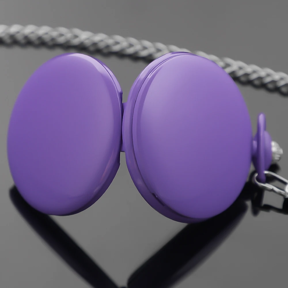 여러 가지 빛깔의 절묘한 녹색/핑크/보라색 흰색 디지털 디스플레이 석영 주머니 시계 빈티지 목걸이 남성과 여성을위한 시계 선물