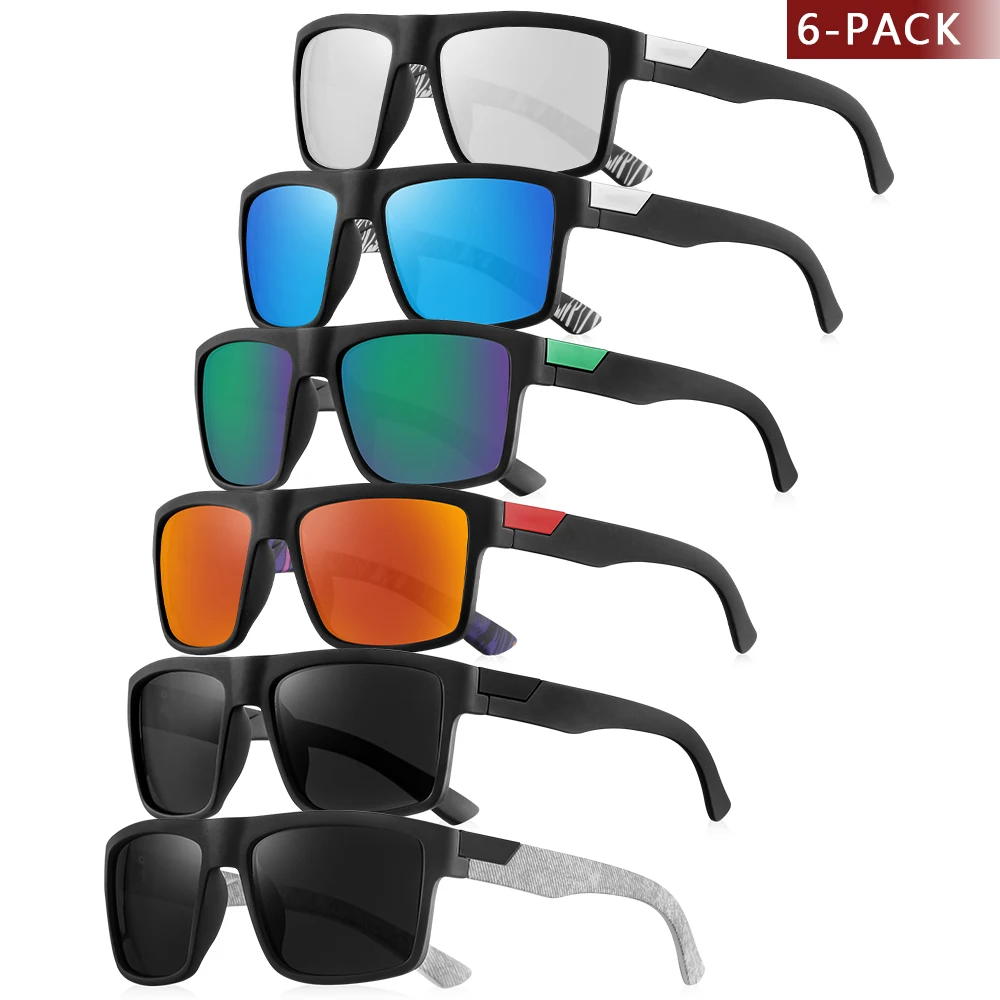 

CRIXALIS 6 шт. квадратные модные солнцезащитные очки для мужчин, повседневные солнцезащитные очки для вождения, подарки друзьям, костюм на Хэллоуин, вечерние солнцезащитные очки UV400