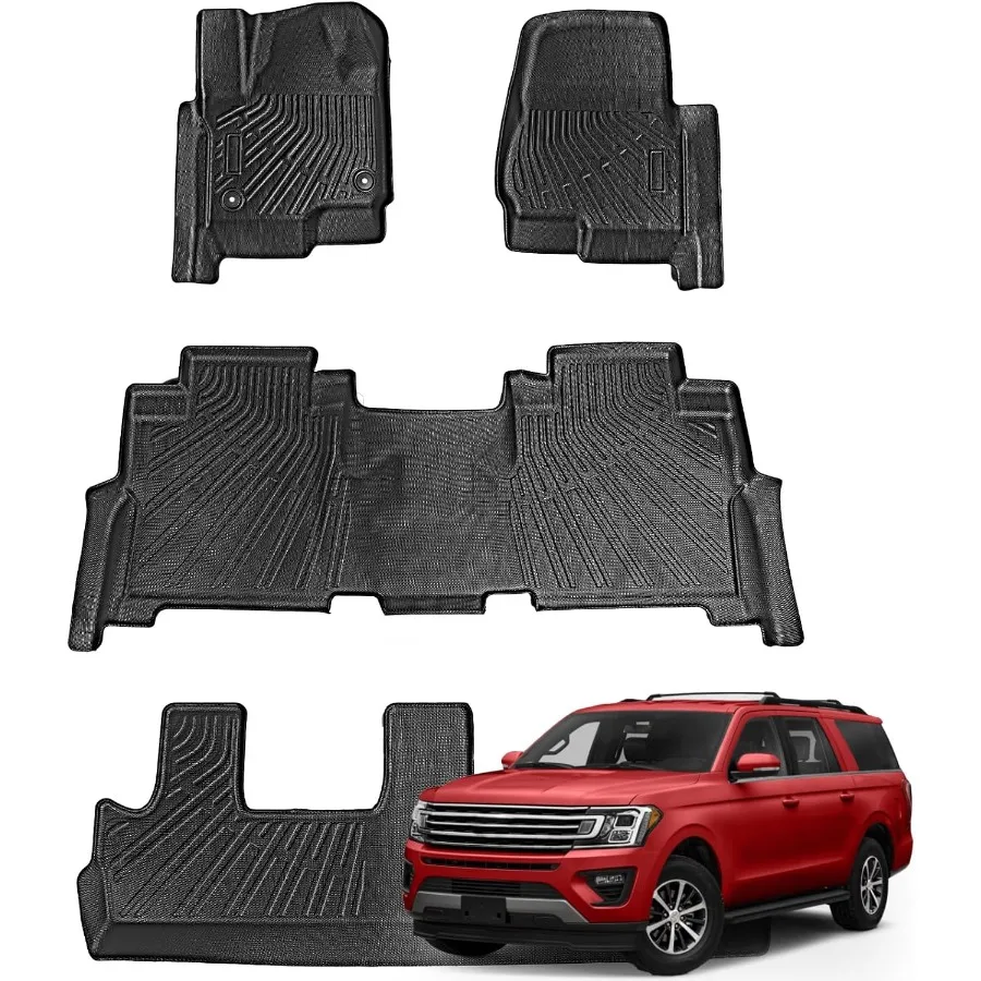 

AllWeather TPE Floor Mat Set for Expedition and Expedition Max 20182024 3Piece Black Liner Kit for 1st and 2nd Row Durable Wat