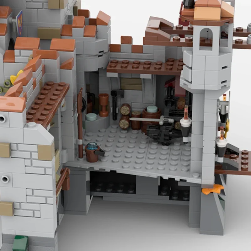 Fortezza medievale modello Moc Building Bricks Dragon slayers Castle Technology blocchi modulari regalo giocattolo di natale Set fai da te assemblaggio