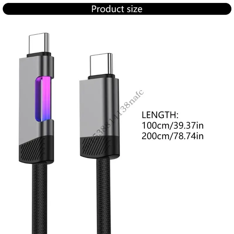 594F نوع التحكم في درجة الحرارة الذكي نوع C كبل الشحن 100W سبيكة الشحن السريع