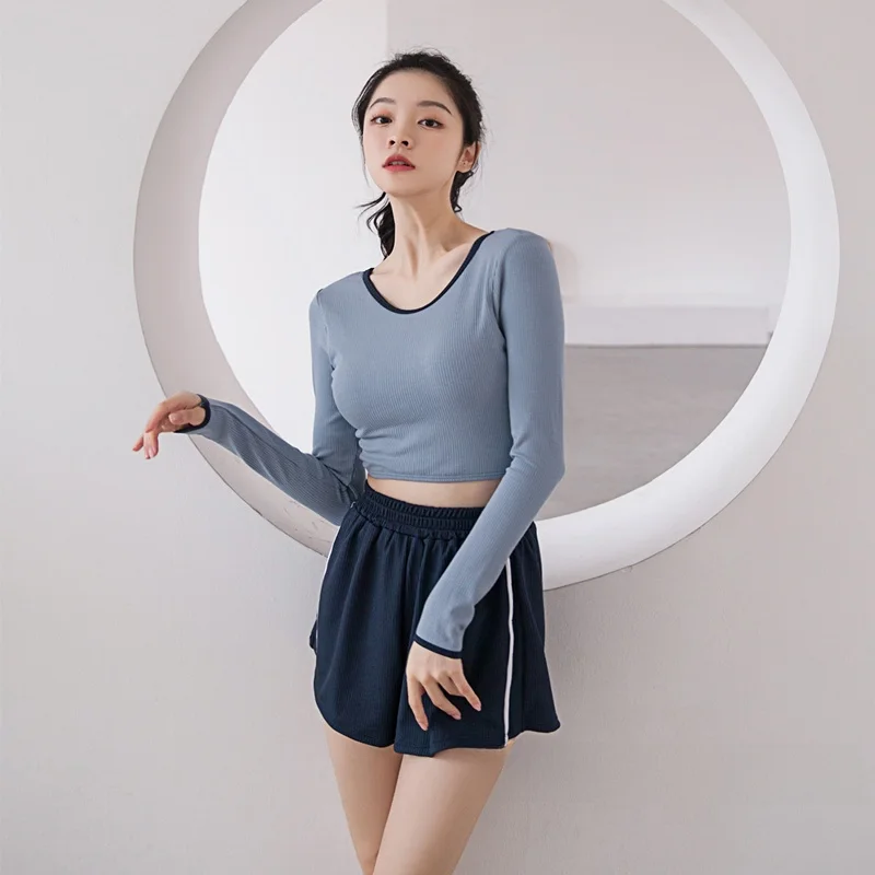 

Женский раздельный купальник с высокой талией и длинными рукавами, термокупальник для весеннего отдыха, от известного бренда, для небольшой груди, скрывающий недостатки фигуры, с эффектом похудения