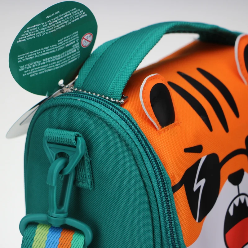 Australia Smiggle Original Children's Lunch Bag Boy Messenger Bags Green Tiger Handbag Waterproof Thermal Insulation 9 Inches