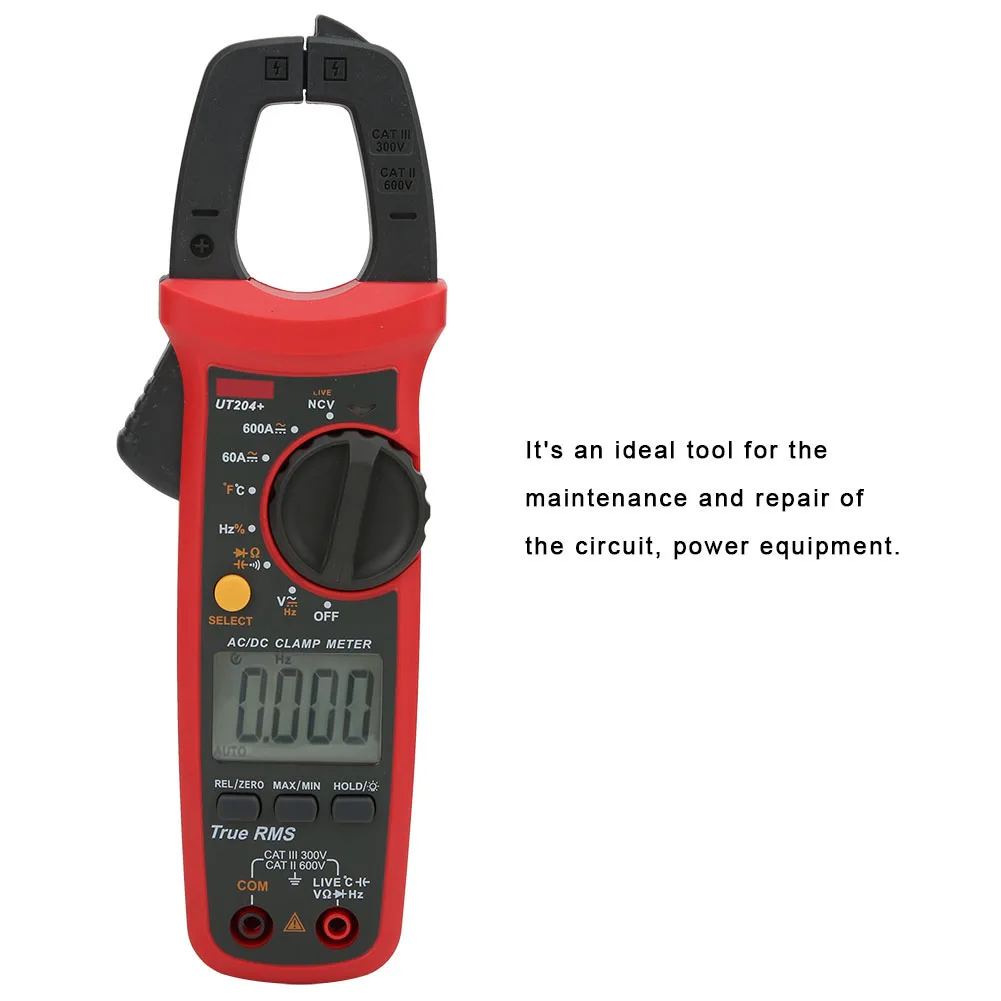 T UT204+ Handheld Digitale Stroomtang Auto Range True RMS AC/Spanning Stroom Weerstand Capaciteit Tester Stroomtang