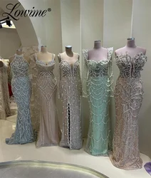 5 Style Arabic Evening Dress Women Bespoke Occasion Dresses 2024 Mermaid Crystal Pearls Party Engagement Gowns Robes De Soirée