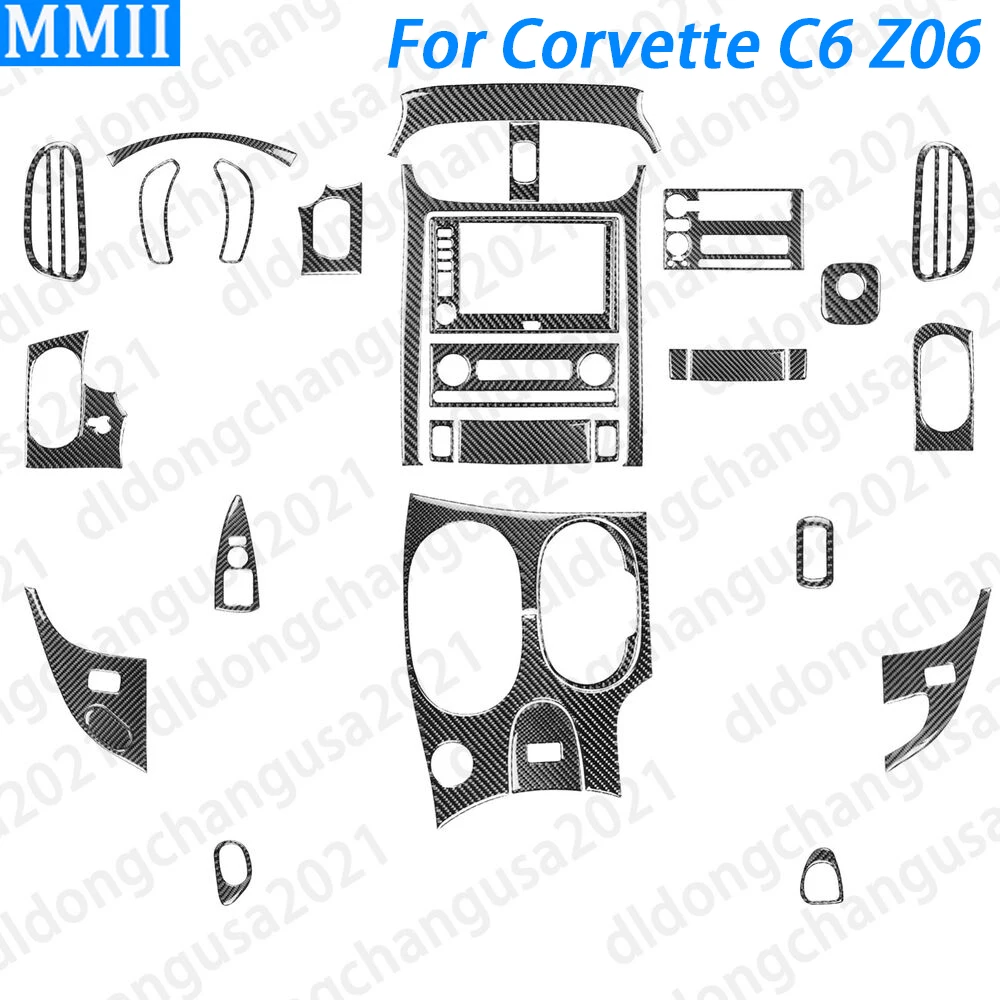 30Pcs Real Carbon Fiber Kits Full Interior Decoration Trim For Corvette C6 Z06 2005 2006 2007 2008 2009 2010 2011 2012 2013