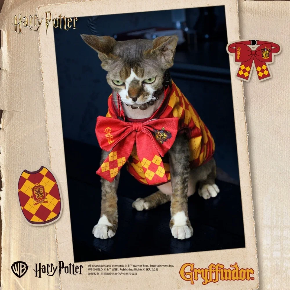 Abrigo con patrón de Academia Mágica de Harry Potter auténtico, insignia universitaria, Gryffindor, Slytherin, Ravenclaw, chaleco para mascotas, ropa para cachorros, regalos