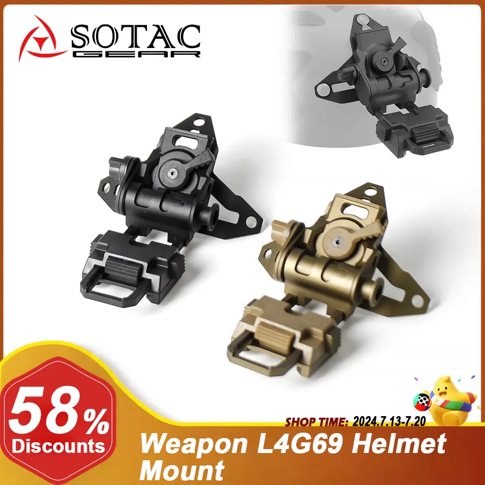 Weapon L4G69 Helmet Mount Fit PVS14 PVS15 PVS18 PVS31 GPNVG18 PSQ36 L4 G69 Night Vision Mount SOTAC GEAR