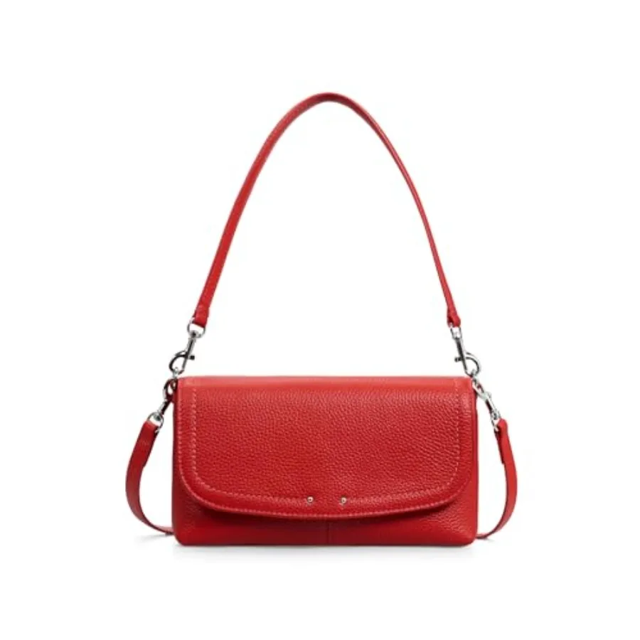 Bolsos cruzados pequeños de cuero genuino para mujer, bolso con billetera RFID integrada, bolso de hombro moderno para teléfono móvil