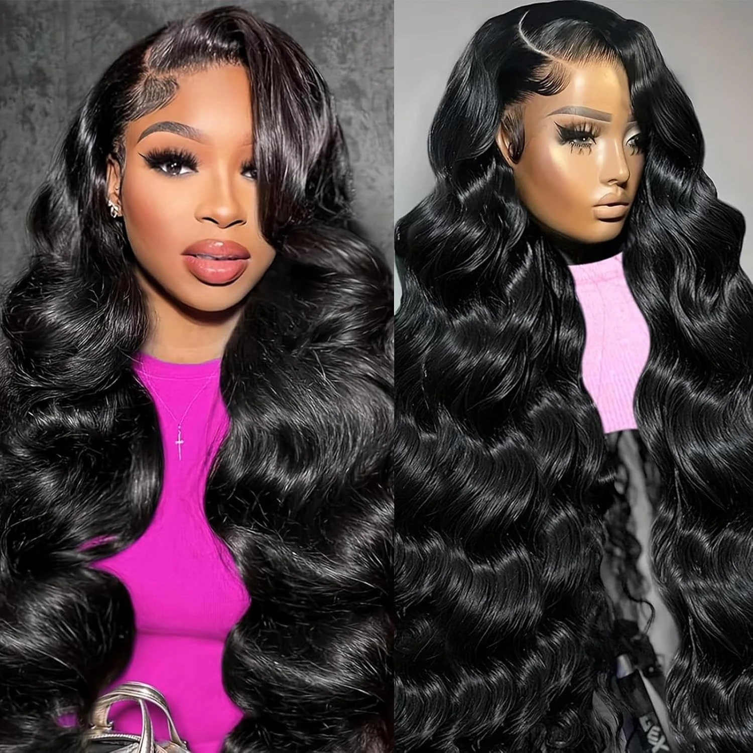 13x4 Body Wave Lace Front Human Hair Wig Pre Plucked Transparent Lace Frontal Wigs Human Hair 200% High Density Colored Wigs