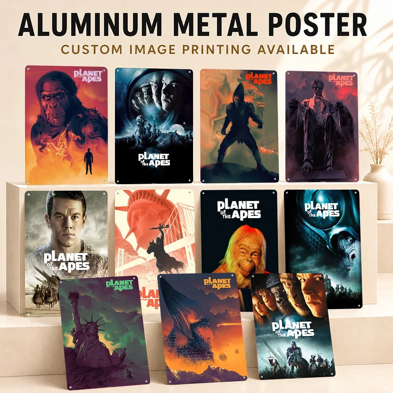 Planet Of The Apes Printed Posters Customized Metal Sign Cult Film Culture Wall Art Ideal For Media Room Hallway And Viewers