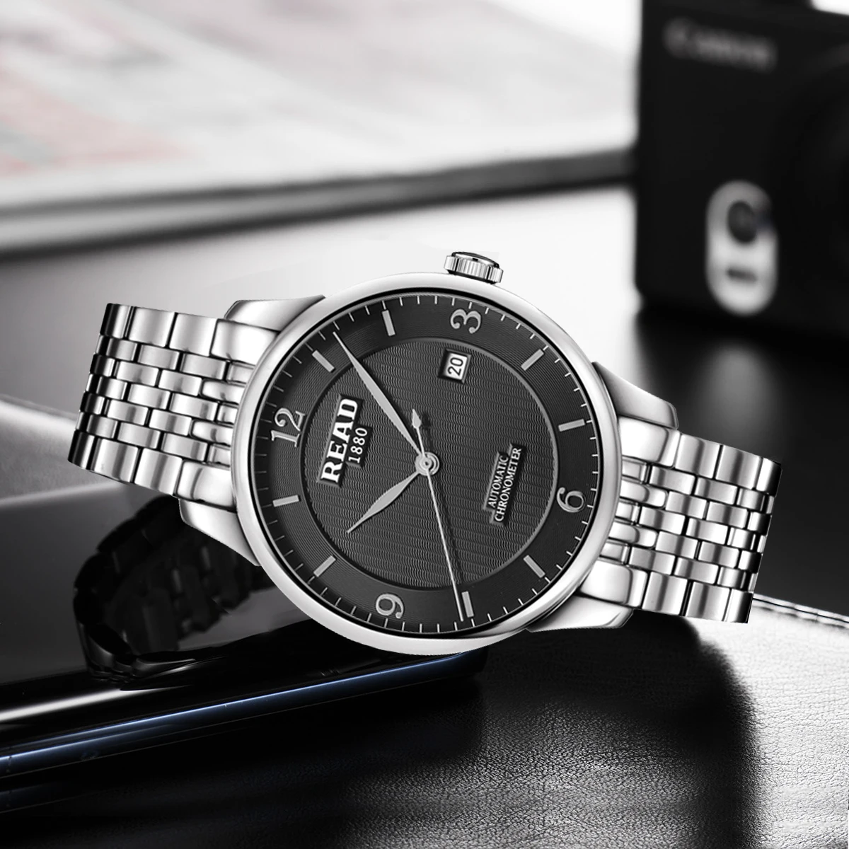 READ Men Automatic Watch | Solid Steel Band & Case | Sapphire Glass | Single Calendar Dial | 50M Water Resistant