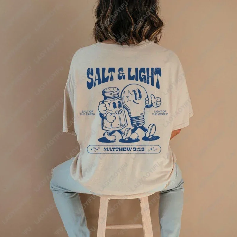 T-shirts drôles avec versets bibliques, impression au dos, style streetwear rétro, t-shirts graphiques pour femmes et hommes, t-shirt chrétien, Jésus, foi, cadeaux