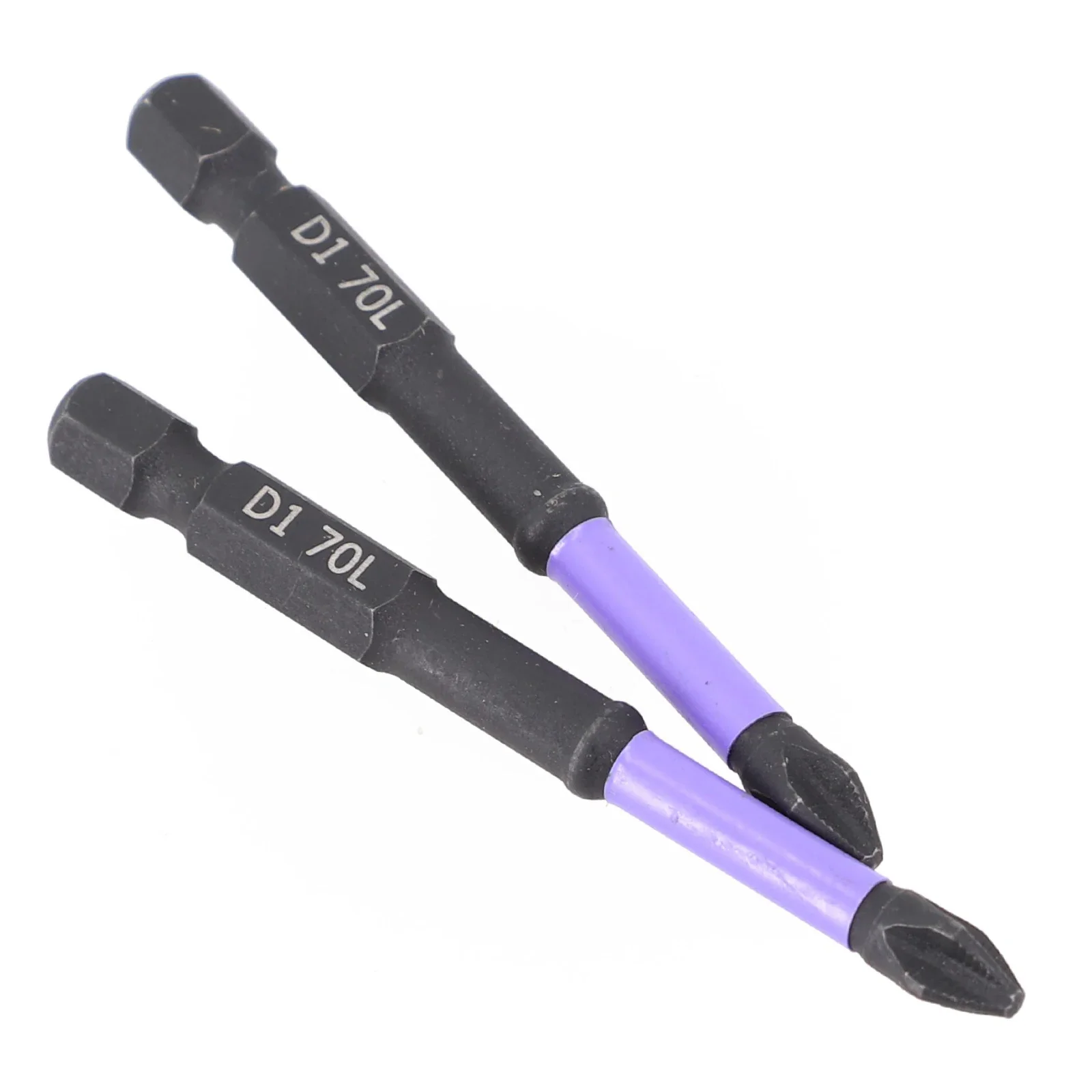 2pc Non-slip Cross Screwdriver PH2 Magnetic Batch Head High Hardness Alloy Steel Impact Driver Bit Tools 25/50/65/70/90/150mm