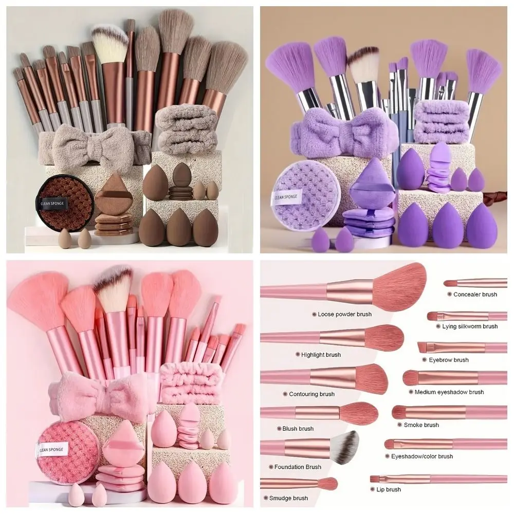 33-teiliges Make-up-Pinsel-Set mit weichen Borsten, hochwertige, flauschige professionelle Make-up-Pinsel, komplettes Set für Anfänger, Konturpinsel – Detail 2
