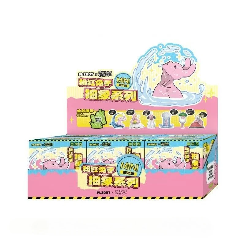 새로운 핫핑크 토끼 블라인드 박스, 독특한 추상 시리즈 미스터리 박스 장난감, 귀여운 패션 액션 피규어, 만화 장식, 서프라이즈 선물