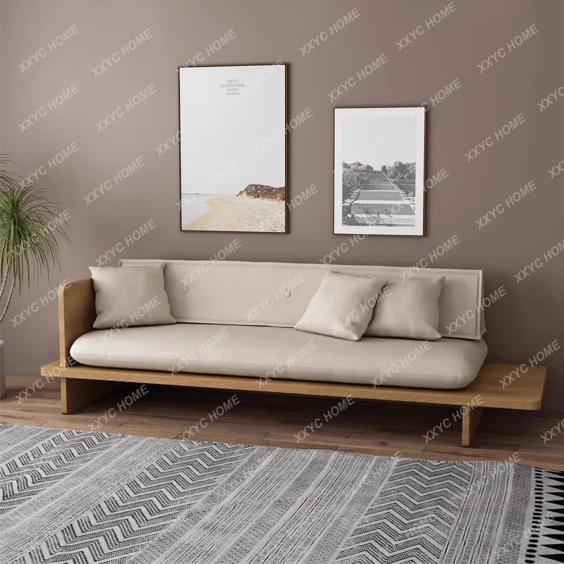 

-style solid wood sofa with drawers wooden removable and washable -style small apartment sofa chair