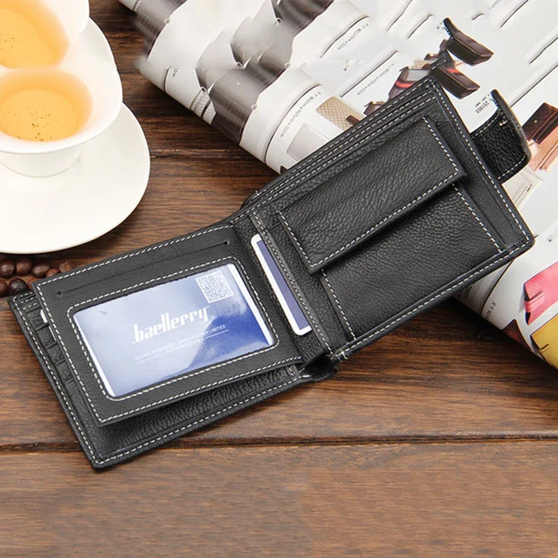 Wallet with coin pocket top quality men wallets multifunction leather purse wallet male purse  brand