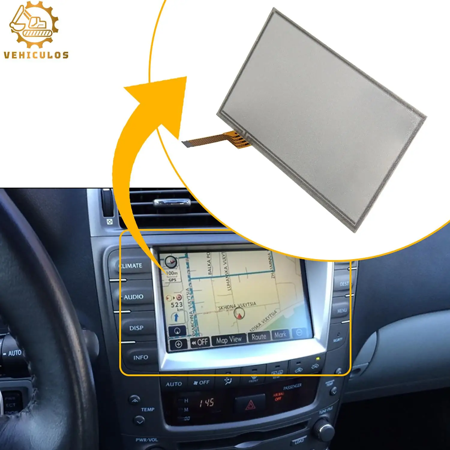 1PCS New 7 Inch NAV GPS Radio Touch Screen For Lexus ES240 ES350 CSV40 2006 2007 2008 2009 LTA070B510F LTA070B511F LTA070B512F