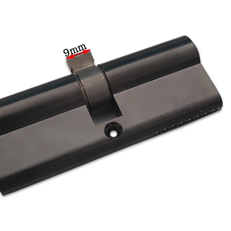 Black Brass Anti-theft Door Lock Cylinder with Knob Height 32mm Length 60-90mm with 5 Keys for Mechanical Locks image 6