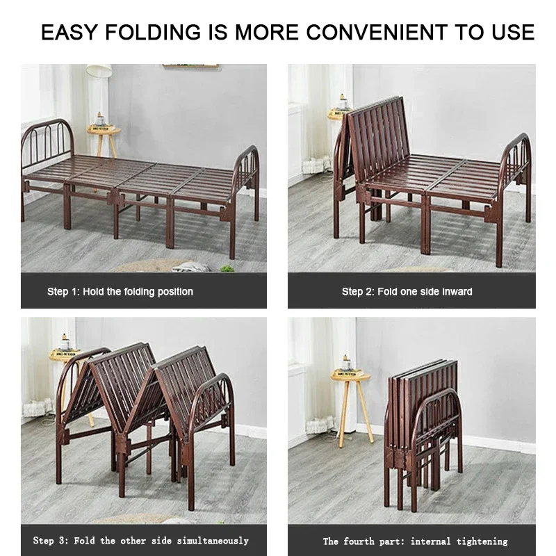 سرير دوار بإطار فولاذي بالكامل، سرير مفرد مزدوج محمول قابل للطي عالي الجودة لأسرة قابلة للطي الصادرة #5