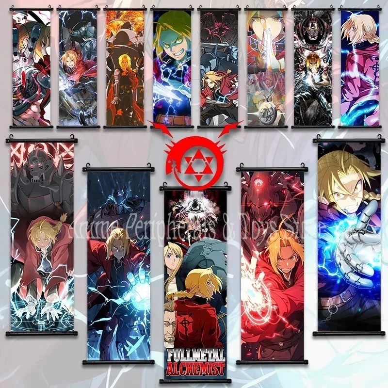 Anime Fullmetal Alchemist Hanging Scroll Posters Edward Elric Cuadros Print Wall Art Home Decoration For Living Room Painting