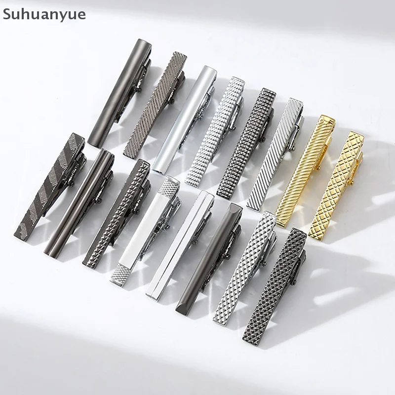 Men's Elegant Metal Tie Clasp, Perfect for Weddings and Formal Shirts