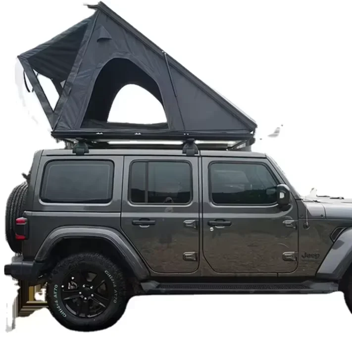 

Outdoor Camping Aluminum Calmshell Off-Road lightweight rooftop tent hard shell roof rack triangle rooftop tent