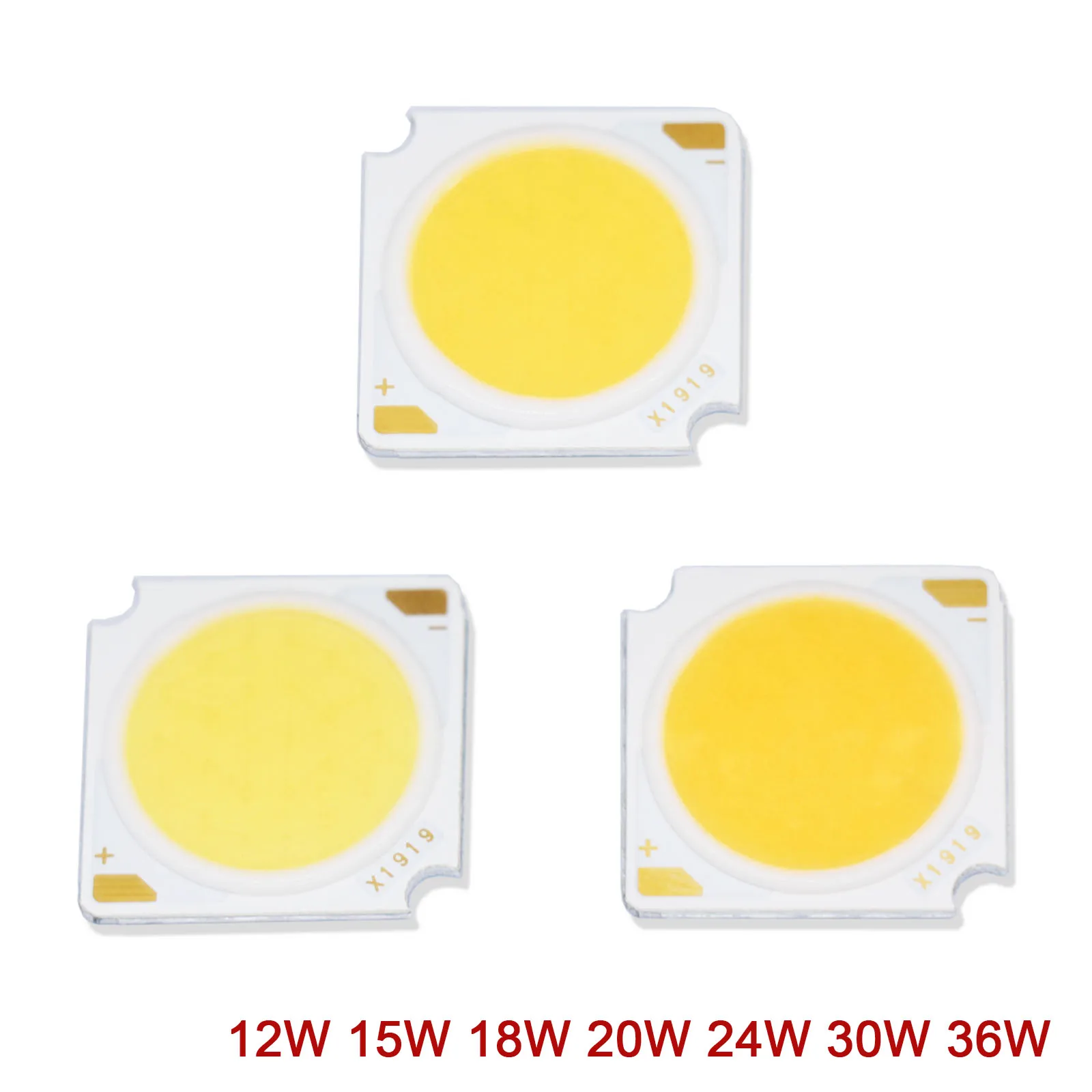 5pcs High Power 12W 15W 18W 20W 24W 30W 36W Bridgelux COB LED Chip 19mm Lamp BeadsDiode For DIY Spotlight Downlight Floodlight