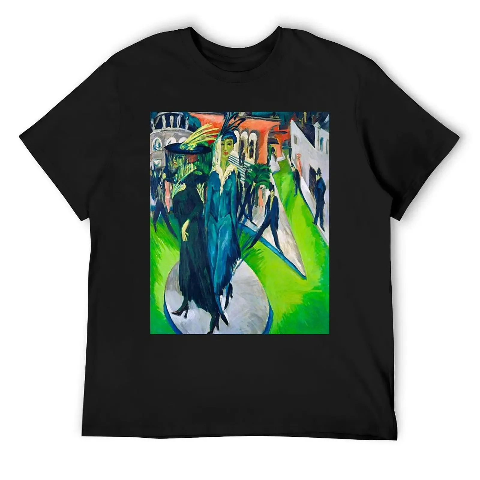 HD ERNST LUDWIG KIRCHNER - Potsdamer Platz 1914 T-Shirt oversizeds cheap stuff plus size clothes black t shirts for men