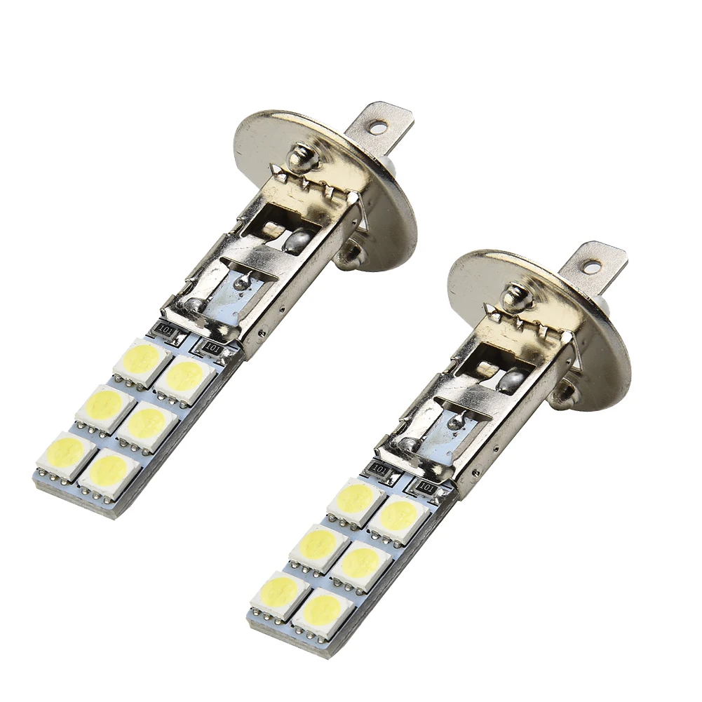 High Quality Fog Lights H1 Beam Parts Replacement Vehicle Kit 2pcs Set H1-12SMD-5050 12A LED 12V-24V Super White