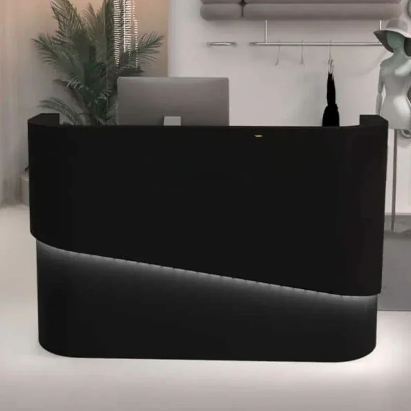 Curved Clothing Store Cashier Desk Beauty Salon Front Desk Yoga Studio Hair Salon Bar Counter Reception Table