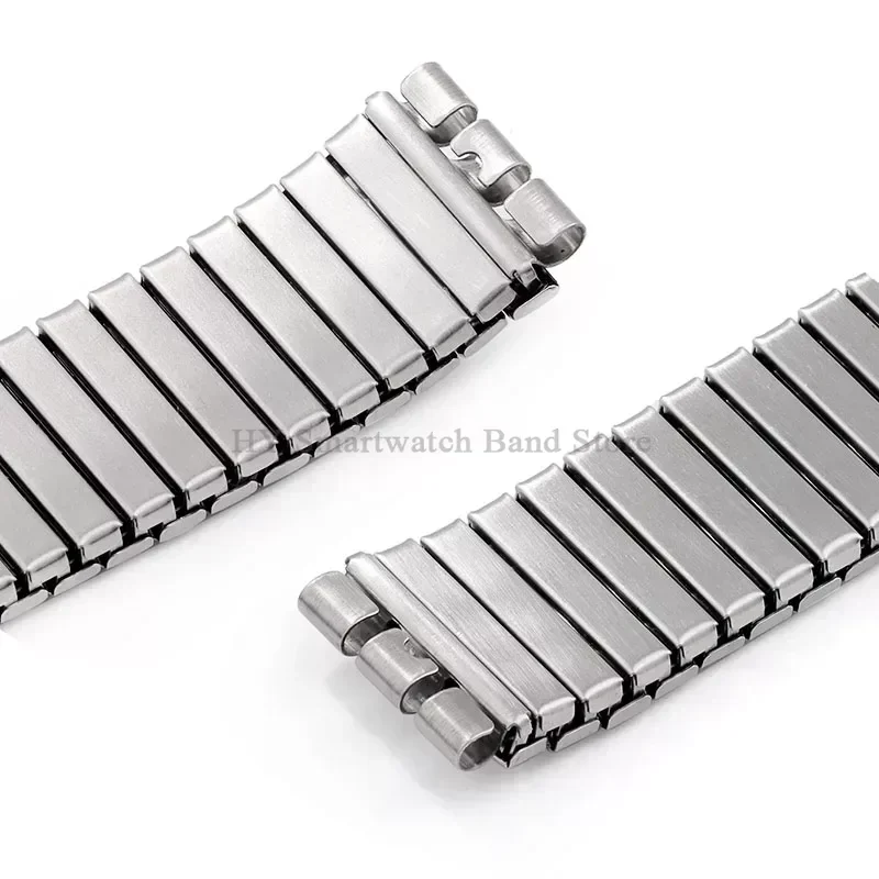 17 мм 20 мм эластичный ремешок для часов из нержавеющей стали для Swatch, металлический эластичный расширительный браслет, мужские и женские аксессуары для часов